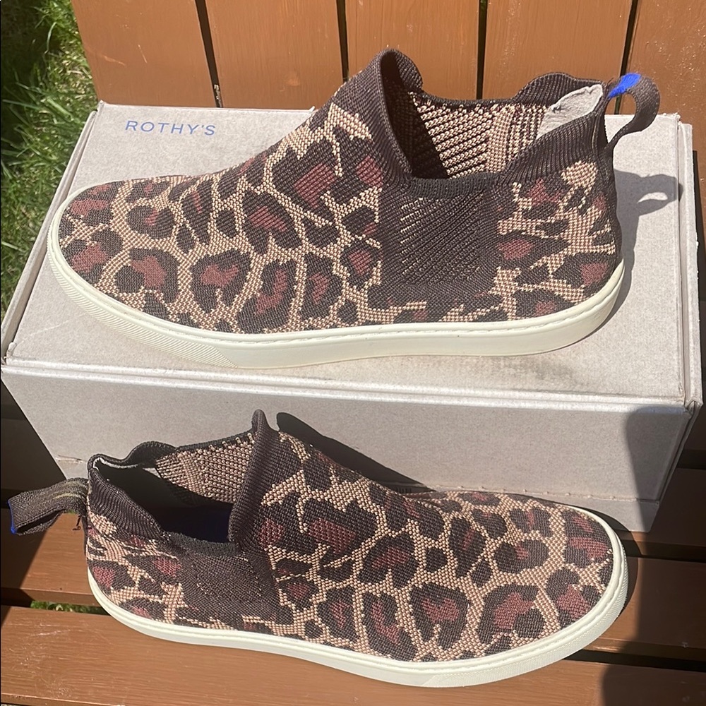 Rothy's Leopard Print Chelsea Boot / High top Sneakers